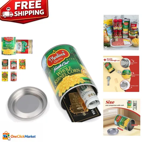 Realistic Fake Can Diversion Safe for Hiding Keys, Cash & Jewelry - Metal Yellow