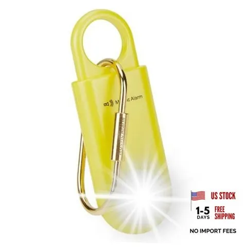 130dB Personal Safety Alarm Ultra Bright Strobe Light Lemon Yellow Button cell