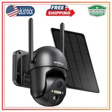 SEHMUA 2K Solar Wireless Security Camera Outdoor 360 View Battery WiFi Spotlight