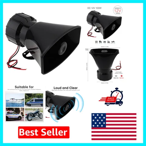 Portable 100W Electronic Siren Horn - Universal Fit for Vehicles and Security