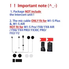 Boom+Soft Cable Micphone Speaker Headset For M1-S Plus Helmet Intercom+Clip