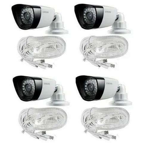Samsung SDC-7340BCN Outdoor IR Security Camera 4 PACK w/3x 60ft & 1x 90ft cable 
