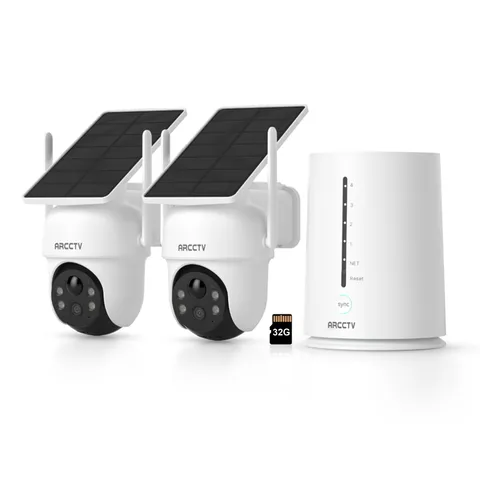 ARCCTV Outdoor Solar Security Camera System 4MP Wireless 5GHZ Wifi 360° PTZ