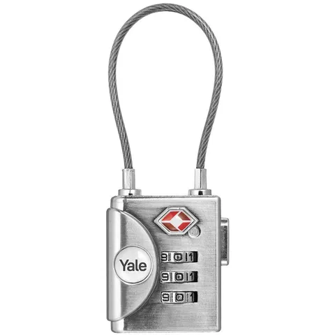 Yale Ytp3/32/350/1 32mm Tsa Lock, Silver, 3 Digits, Wire Hook