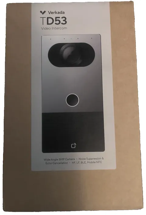 Verkada TD53 Video Intercom Wide Angle 5MP Camera, Noise Suppression, BLE, NFC
