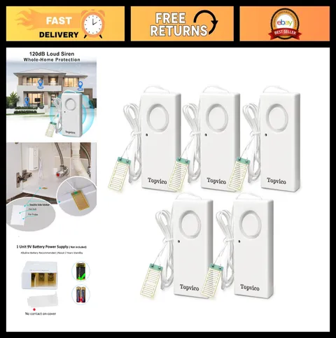 Water Leak Alarm Detector Moisture Sensor for Sump Pump, Dishwasher, RV - 120dB,