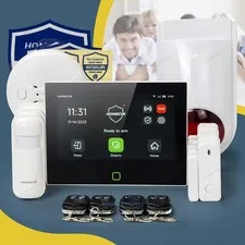 HOMSECUR Wireless WIFI 4G 2G SMS Autodial Home 7" Alarm System Touch Screen