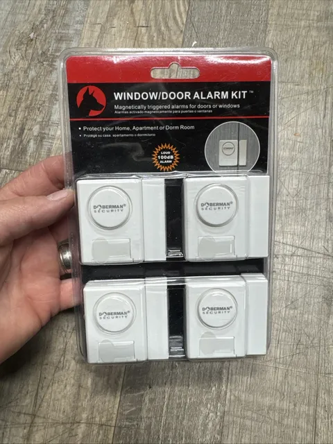 Doberman Security Window Door Alarm Kit Magnetically Triggered Alarm 4 Pack