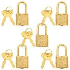 5 Pcs Vintage Design Plastic Padlocks with Keys for Wooden Chest Locks