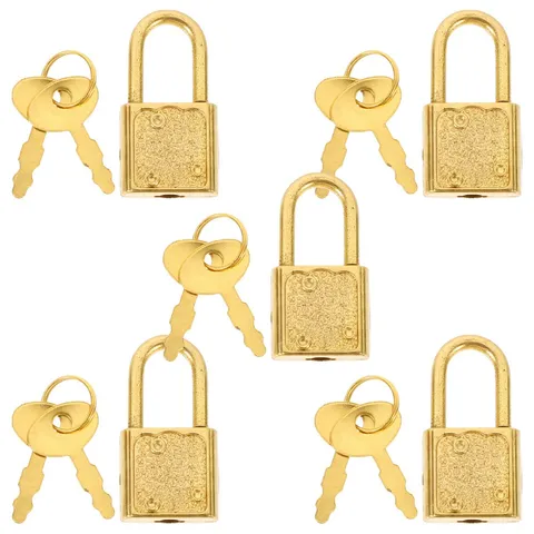 5 Pcs Vintage Design Plastic Padlocks with Keys for Wooden Chest Locks