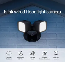 Blink Wired Floodlight Camera HD Smart Security Alexa 2600 Lumens Black New