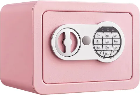 0.23 Cubic Foot Digital Safe Box Pink Security Cabinet 6.7x9.1x6.7 Inch Home Use