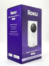 Roku Indoor Camera 360 Pan/Tilt Wired 1080p HD video & color night vision White
