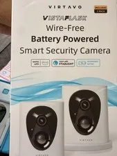 Virtavo LJH10 3MP Wireless Battery Powered Security Cameras 2PK New
