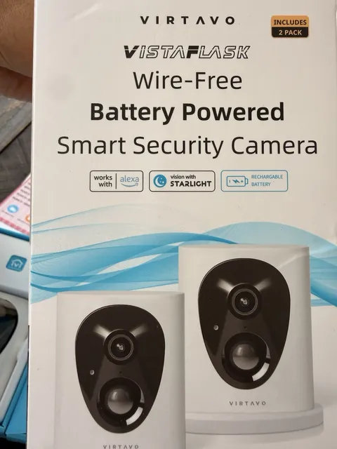Virtavo LJH10 3MP Wireless Battery Powered Security Cameras 2PK New