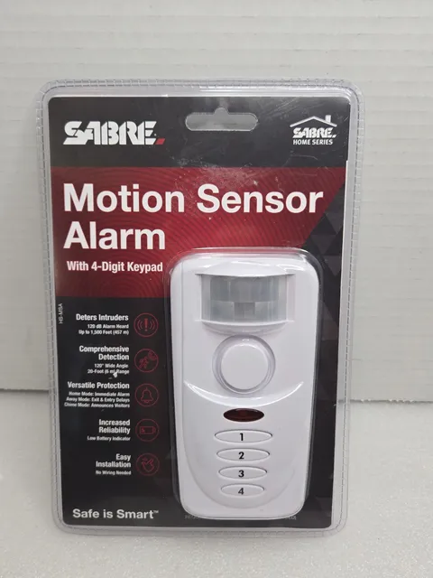 Sabre Motion Alarm with Keypad  120dB, White, Model# HS-MSA New Sealed