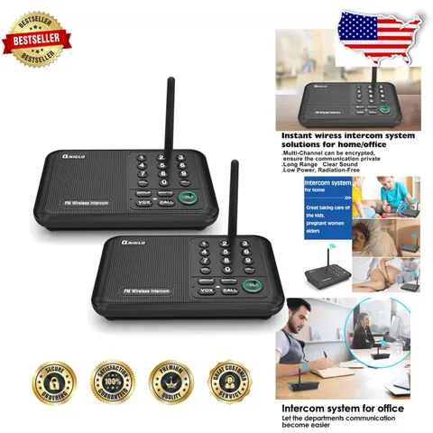 Wireless Intercom System Home 10 Channels 5280ft Long Range VOX Hands-Free