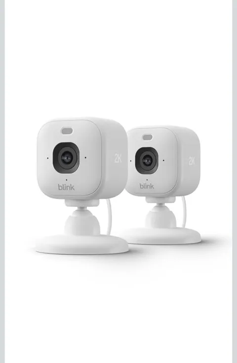 NEW 2 PACK Blink Mini 2k+ Cameras Indoor/Outdoor Plug-in 2K Video WHITE
