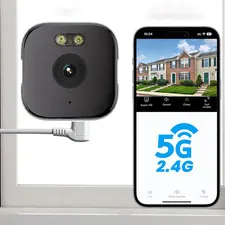 2K Window Surveillance Camera Indoor, 3MP Wifi 2.4Ghz Security Camera with Infra