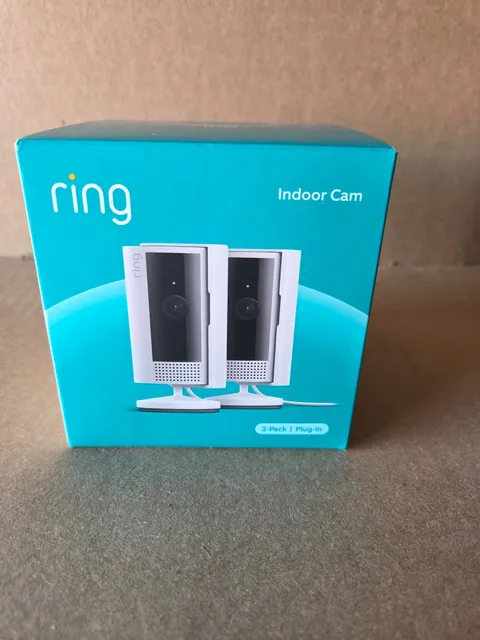 Ring Indoor Cam 2-Pack White Plug-In Smart Home Security Camera 1080p HD Video