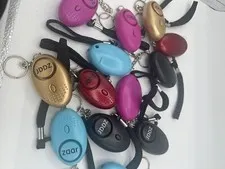 Personal Body Alarm & Flashlight Keychain Clip (Assorted Colors)