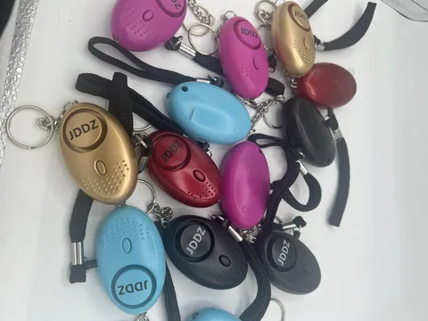 Personal Body Alarm & Flashlight Keychain Clip (Assorted Colors)