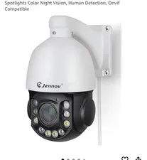Jennov 6MP PoE Outdoor PTZ Dome IP Cam 20X Zoom Color NV 2-Way Audio