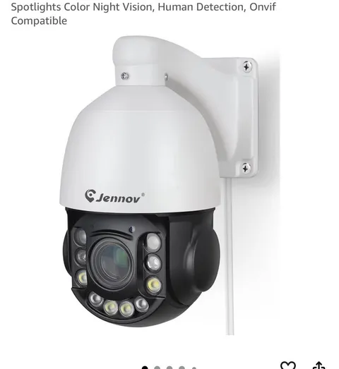 Jennov 6MP PoE Outdoor PTZ Dome IP Cam 20X Zoom Color NV 2-Way Audio