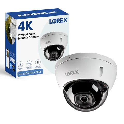 4K IP Wired Dome | Listen-in Audio | IK10 Vandal Proof Rating | Person and Ve...