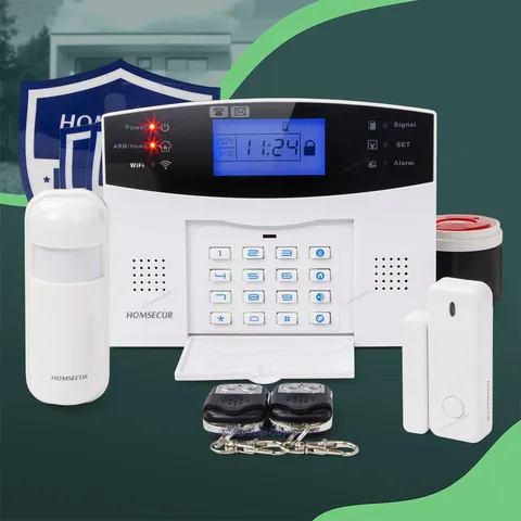 HOMSECUR WIFI 4G Burglar Alarm System With Wireless PIR Sensor Siren For Store