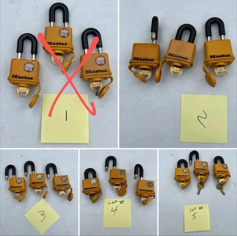 Master Lock Padlocks Weather Resistant ONE SET of 3 LOCKS Keyed The Same READ!!