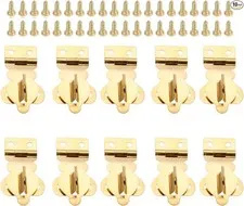 10Pcs Brass Solid Padlock Hasp, Mini Decorative Hasps Buckles with Screws for