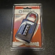 BRINKS COMBO COMBINATION LOCK PADLOCK  RESETTABLE 165-50054 BLUE NEW