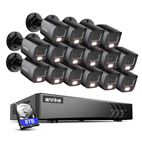ANNKE 16CH 5MP Lite DVR 1080P CCTV Security Camera System Outdoor AI Color Night