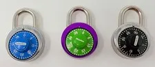 Master Lock Lot of 3 Combination Dial Padlock Locker Blue Purple Black w/ Combos