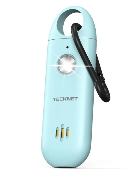 TECKNET Personal Safety Alarm,Portable Alarm for Women with Blue