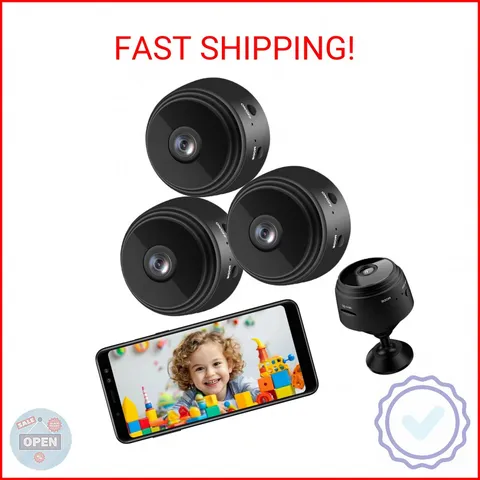 senri 3 Pack Mini Security Camera, 1080P HD WiFi Home Indoor Outdoor Camera for