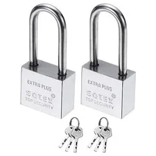 2Pcs 68 x 30 mm Heavy Duty Lock Alloy Steel High Security Padlocks with 6 Keys