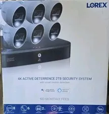 LOREX TD8712R8D6-E Set of 6 4K Security Surveillance Cameras and 2TB DVR