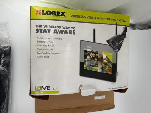 Lorex digital wireless video monitoring system LW2711 SD7 Open Box CD included