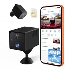 No WiFi Security Camera, 4MP Cellular Security Camera with 4G SIM Card, 5200m...