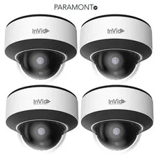 4 InVid Paramont 4MP IP Plug & Play Outdoor Dome Fixed AI Camera PAR-P4DRIR28-AI