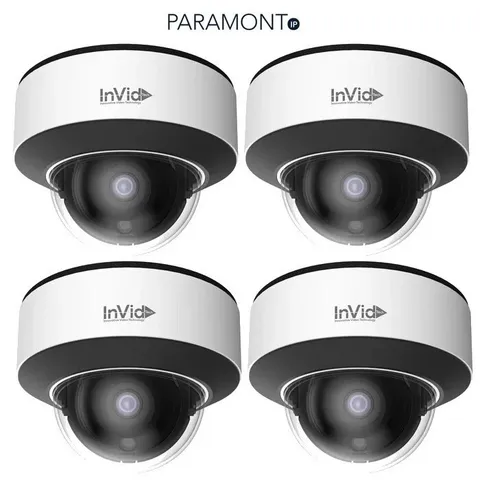 4 InVid Paramont 4MP IP Plug & Play Outdoor Dome Fixed AI Camera PAR-P4DRIR28-AI