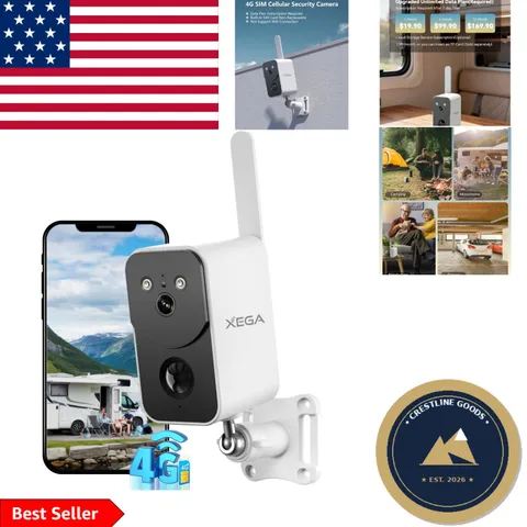 Waterproof 4G LTE Security Camera - Motion Detection, Night Vision Included