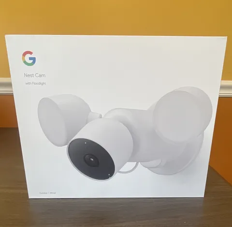 Google Nest Cam with Floodlight Outdoor Wired 1080p Wi-Fi Night Vision White