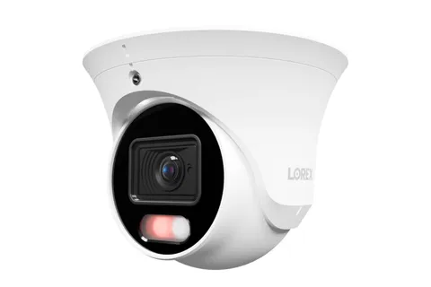 Lorex Connect U3 4K PoE Turret Camera with Red & Blue Deterrence Lights