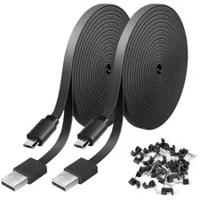 20ft Power Extension Cable for Wyze Cam V4, Black, 20ft Power Cable Accessory