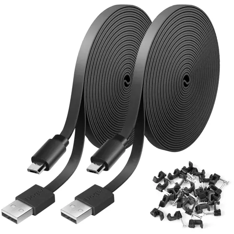 20ft Power Extension Cable for Wyze Cam V4, Black, 20ft Power Cable Accessory