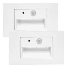 Horizontal Hardwired White Motion Sensing LED Step or Stair Light, Indoor/Outdoo