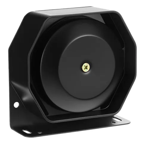 QWORK 200W Siren Speaker 130dB Ultra Slim Octagon Compact Flat Horn , black
